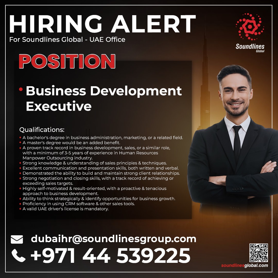 Hiring Alert For Soundlines Global Uae Office Soundlines Group